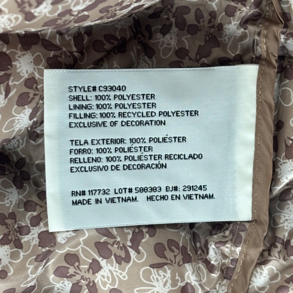 ZeroXposur Gold Beige Bubble Vest L - NWOT Puffer Style Zipper Front - Picture 8 of 9